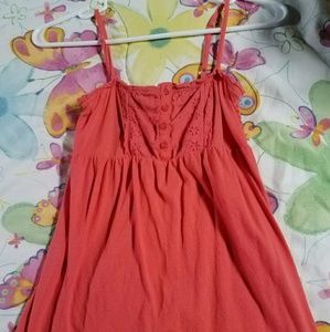 Peach colored spaghetti strap tank